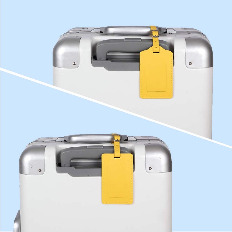 Vigorport Leather Personalized Suitcase Tag Set Luggage Id Tags Labels Travel Accessories - Set of 4 - Image 3